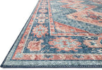 Loloi Skye Collection SKY-03 Turquoise/Terracotta 8'-0" x 8'-0" Round Area Rug