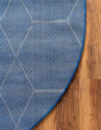 Unique Loom Trellis Frieze Collection Area Rug - Geometric (3' x 5' Oval, Navy Blue/ Ivory)