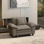 HERA'S HOUSE 54" Modular Sectional Sofa Couches for Living Room, Comfy Cloud Couch 1-Seater Deep Seat Sofa with Throw Pillow, Chenille Ash