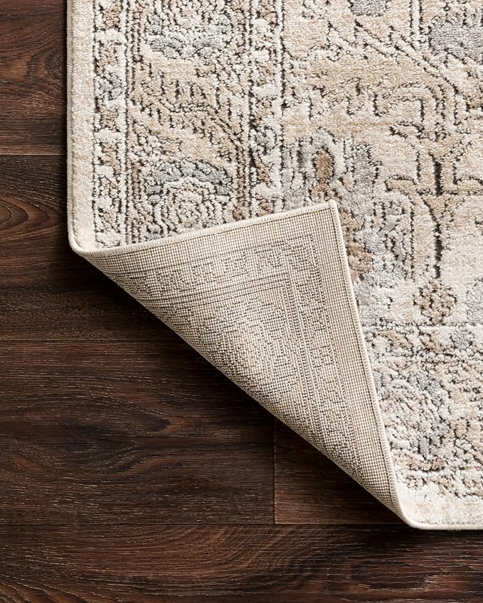 Loloi Teagan Collection TEA-03 Ivory/Sand 2'-8" x 13' Runner Rug, Large, Soft Neutral Rug, High-Traffic for Living Room, Bedroom, Home Office, Dining Area