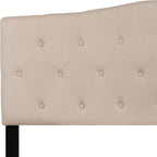 BizChair Tufted Upholstered Queen Size Headboard in Beige Fabric