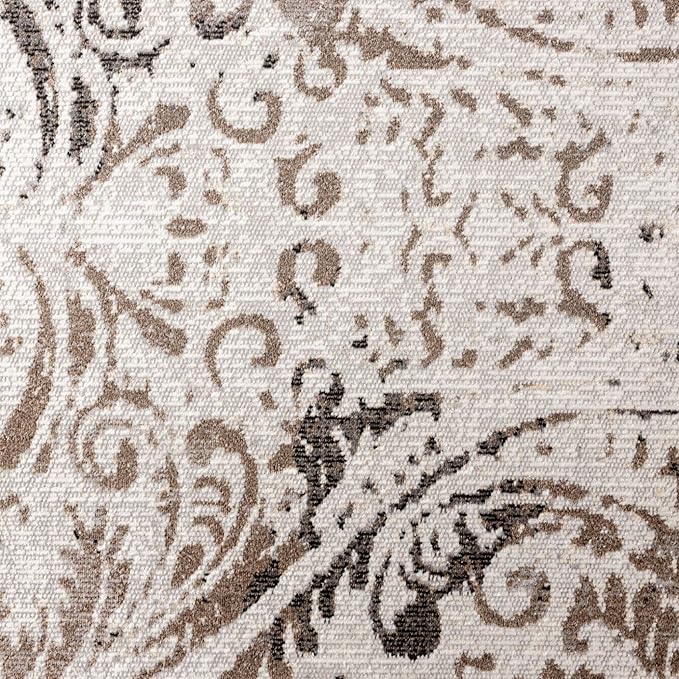 Nicole Miller New York Patio Sofia Juniper Indoor/Outdoor Area Rug, Ivory/Mustard, 7'9"x10'2" Rectangle, Rectangular