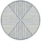 RUGGABLE x Jonathan Adler Machine Washable Modern Area Rug– Inkdrop Slate Blue 6 ft Round, Stain-Resistant, Non-Slip–Medium Rugs for Living Room, Bedroom, Hallway, Entryway & Office–with Standard Pad