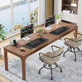 Tribesigns 78.7 Inches Extra Long Computer Desk 2 Person Desk, Double Long Desk, Workstaion for Home Office, Coffee Brown