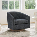 CHITA Swivel Accent Chair Set of 2, FSC Certified Upholstered Fabric Barrel Chair for Living Room, Fully Assembled, Midnight