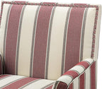 HULALA HOME Modern Accent Chairs Set of 2, Farmhouse High Back Striped Chairs with Wooden Legs & Nail Head Trim, Comfy Upholstered Armchairs for Living Room/Bedroom (Stripe Red)