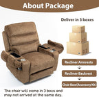 27in Extra Wide Power Lift Recliner Chair for Big Tall with Extended Footrest Heat Massage, Oversized Electric Lift Recliner Chairs for Adults Elderly Seniors, Arm Storage & Cup Holders