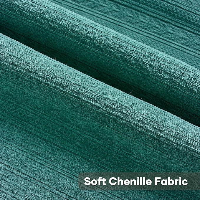 FUTEI Teal Decorative Throw Pillow Covers 18x18 Inch Set of 2,Soft Cozy Wheat Ear Striped Patterns Cushion Cases,Modern Home Decor for Couch Bed Living Room