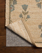Loloi Chris Loves Julia Rue Collection RUE-04 Moss/Blue 5'-0" x 7'-6" Area Rug Jute Neutral Floral Living Room Bedroom Rug