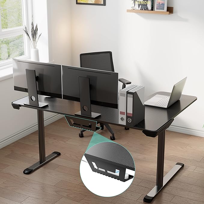 EUREKA ERGONOMIC L Shaped Gaming Desk, 60 Inch L60 Home Office Corner PC Computer Gamer Table Large Writing Workstation Gifts w Mouse Pad Cable Management, Space Saving, Easy to Assemble, Left, Black