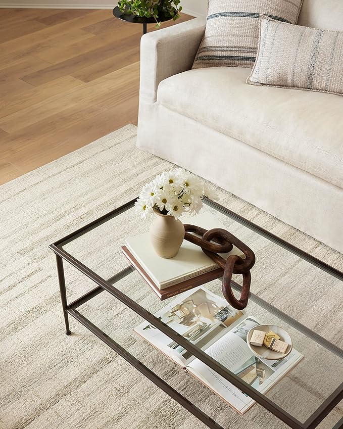 Loloi Chris Loves Julia Chris Collection CHR-02 Natural/Sage 8'-6'' x 11'-6'', .50" Pile Height, Area Rug