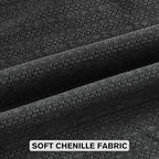 FUTEI Black Chenille Throw Pillow Covers 24x24 Inch Set of 2,Soft Striped & Diamond Textured European Cushion Cases,Modern Home Decor for Couch Living Room