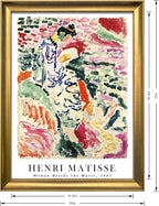 Wieco Art Framed Wall Art Woman Beside the Water 1905 by Henri Mattise Abstract Colorful Art Matisse Posters Canvas Prints for Wall and Home Office Decorations Bronze Gold Frame