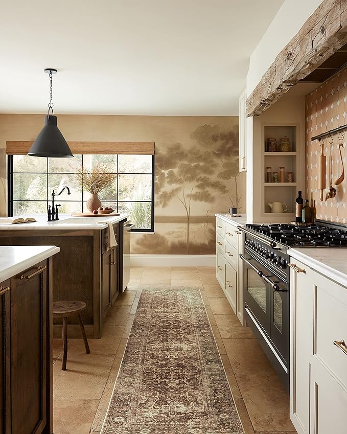 Loloi Magnolia Home by Joanna Gaines Sinclair Collection SIN-01 Rust/Lagoon 2'-3" x 3'-9", .25" Pile Height, Machine Washable, Accent Rug