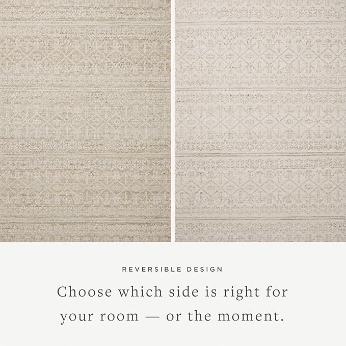 Loloi Angela Rose Rivers Collection RIV-03 Sand/Ivory 8'-6" x 11'-6" Reversible Area Rug