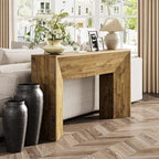 LITTLE TREE Console Table for Entryway, 63 Inches Extra Long Brown Wooden Sofa Table for Living Room, Modern Hallway Foyer Table for Entrance, Easy Assembly