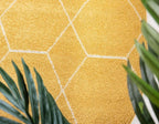 Unique Loom Trellis Frieze Collection Area Rug - Geometric (5' Octagon, Yellow/ Ivory)