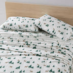 Eddie Bauer - Twin Sheets, Cotton Flannel Bedding Set, Brushed For Extra Softness, Cozy Home Decor (Deer Hollow, Twin)