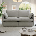 Cloud Modular Sectional Sofa, Waterproof Down Filled Sectional Sofa, High Backrest Loveseat Sectional Couches for Living Room, Modern Modular Couch with Removable Cover, Light Gray