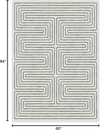 RUGGABLE x Jonathan Adler Machine Washable Modern Area Rug – Labyrinth Black/Ivory 5x7, Stain-Resistant, Non-Slip – Medium Rugs for Living Room, Bedroom, Hallway, Entryway & Office–with Cushioned Pad