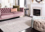 SAFAVIEH Area Rug 6x9 - Reflection Collection - Light Grey & Cream, Non-Shedding & Easy Cleaning, Ideal for Foyer, Living Room, Bedroom (RFT665C)