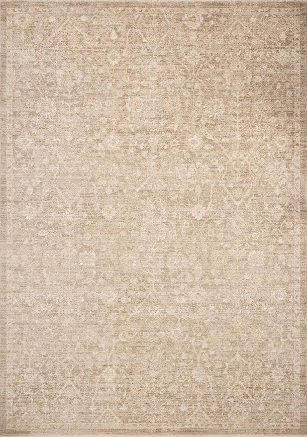 Loloi Chris Loves Julia Palma Collection PLM-01 Bark/Natural 2'-7" x 10'-0" Runner Rug Vintage Style Boho Living Room Bedroom Carpet