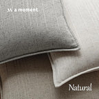 a moment Linen Pillow Covers Set of 2,Boho Farmhouse Throw Pillowcases Neutral Textured Decorative Covers for Couch Sofa Bed, Soft Linen Blend Accent Case Cushion Home Decor 20"x20"Light Grey