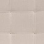 EMMA + OLIVER Quilted Tufted Upholstered King Size Headboard in Beige Fabric