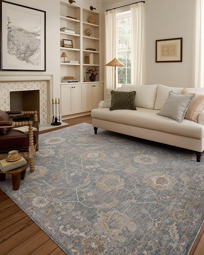 Loloi Chris Loves Julia Louisa Collection LOI-02 Ocean/Sunset 7'-10" x 10', .38" Pile Height, Area Rug