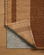 Loloi Leanne Ford Weatherstaff Collection WTS-04 Cinnamon/Natural 7'-9" x 9'-9" Area Rug Jute, Striped, Neutral, Living Room, Bedroom, Dining Room