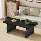 Tribesigns Rectangle Coffee Table, 47-Inch Wood Rectangular Living Room Table, Farmhouse Accent Center Low Cocktail Tea Table with Sturdy Base & Rounded Corners, Easy Assembly (Black)