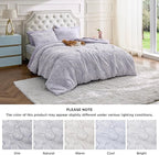 Bedsure Twin Size Comforter Set, Light Purple Boho Tufted Bed Set, 3D Puffy Jacquard Bedding Twin Size, 2 Pieces, 1 Farmhouse Shabby Chic Embroidery Comforter with Bow Pattern & 1 Pillow Case