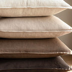 Foindtower Pack of 2, Decorative Linen Soild Throw Pillow Covers Soft Accent Cushion Case Boho Farmhouse Neutral Pillowcase for Couch Sofa Bedroom Living Room Home Decor 16 x 16 Inch Reddish Brown