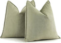 ZWJD Sage Green Pillow Covers 26x26 Set of 2 Chenille Throw Pillow Covers with Elegant Design Soft and Luxurious Decorative Throw Pillows for Couch, Bed, and Home Decor