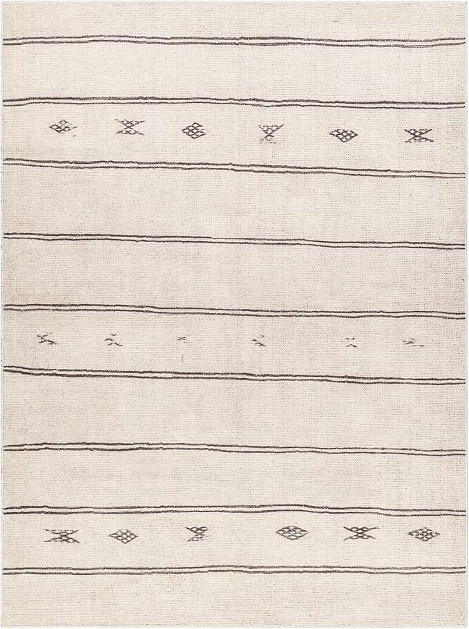 Livabliss x Becki Owens Rivi Moroccan Area Rug , 3'11" x 5'7", Ivory/Black