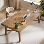 Tribesigns 71-Inch Executive Desk, Farmhouse Office Computer Desk with Sturdy Leg Structure, Rectangular Writing Table Business Furniture for Home Office