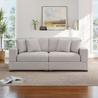 Modular Sectional Couches for Living Room, 82.6" Modern Loveseat 2-Seater Sofa Couch, Upholstered Couches for Living Room Bedroom, Beige