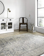 Loloi Teagan Collection TEA-04 Sky/Natural 11'-6" x 15' Area Rug, Large, Soft Neutral Rug, High-Traffic for Living Room, Bedroom, Home Office, Dining Area