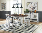 Signature Design by Ashley Valebeck Farmhouse Dining Room Server or Buffet Cabinet, White & Brown