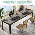 Tribesigns 78.7 Inches Extra Long Computer Desk 2 Person Desk, Double Long Desk, Workstaion for Home Office (Gray+Black)
