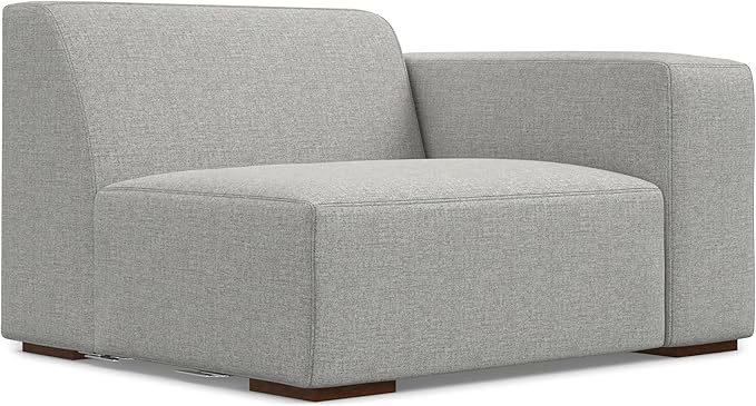SIMPLIHOME Rex Modular Sofa and Ottoman Set in 100% Recycled Polyester Tightly Woven Performance Fabric, Pale Grey, 122-inch-wide 3-Seater Couch and Matching 34-inch-wide Ottoman for Living Room