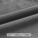 FUTEI Dark Grey Chenille Throw Pillow Covers 16x16 Inch Set of 2,Soft Striped & Diamond Textured Cushion Cases,Modern Home Decor for Couch Living Room