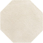 Unique Loom Solid Shag Collection Area Rug (8' Octagon, Snow White)