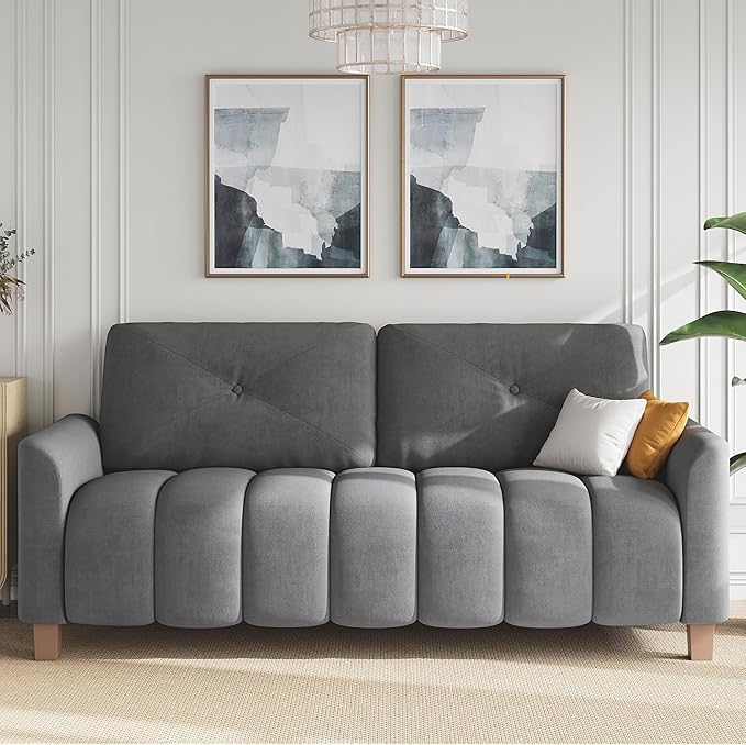 LIKIMIO Loveseat Sofa 79in, 3 Seater Couch, Modern Cloud Sofa with 23in Deep Seat with Armrest, Back Support, Easy Assembly Oversized Loveseat for Living Room, Bedroom, Office