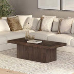 Henn&Hart 48" Wide Rectangular Coffee Table in Alder Brown, for Home, Living Room, Bedroom, Entertainment Room, Office