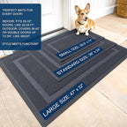 OLANLY Front Door Mat Indoor Outdoor Entrance, Waterproof All-Season, All-Weather Doormat, Sturdy Natural Rubber, Fade Resistant, Low Profile, Easy Clean Patio Porch Entryway Mat, 47x32, Light Grey