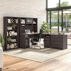 Bush Furniture Cabot 2 Drawer Lateral File Cabinet in Heather Gray, Home Office Chest for Letter, Legal, and A4-size Document Storage