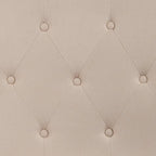 EMMA + OLIVER Tufted Upholstered Queen Size Headboard in Beige Fabric