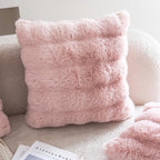 Neelvin Pink Faux Fur Cozy Soft Double-Sided Decorative Throw Pillow Covers 12x20 inch Set of 2,Velvet Pillowcase Cushion Case for Sofa Couch