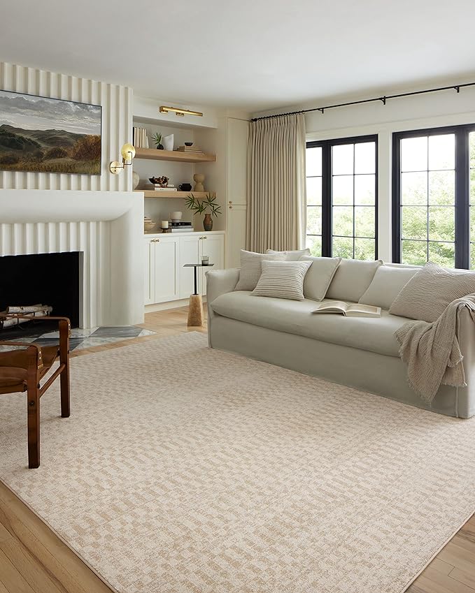 Loloi Kamala Collection KAM-05 Ivory/Natural 5'-3" x 7'-9" Area Rug